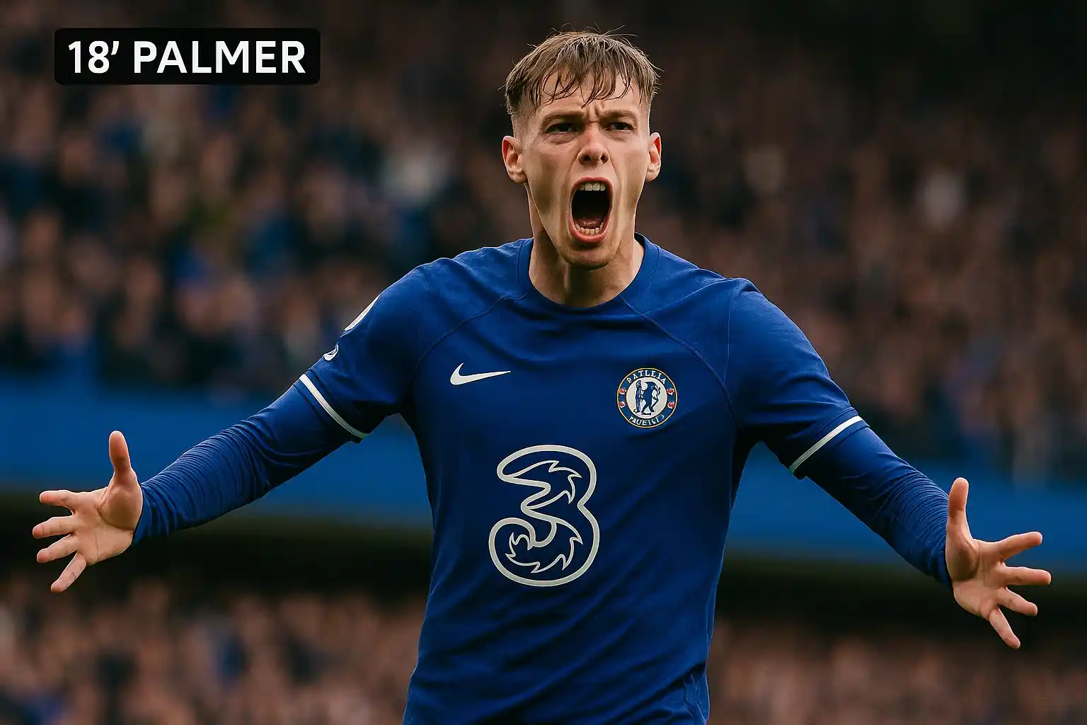 Pha ăn mừng đậm chất thủ lĩnh của Cole Palmer tại phút thứ 18.